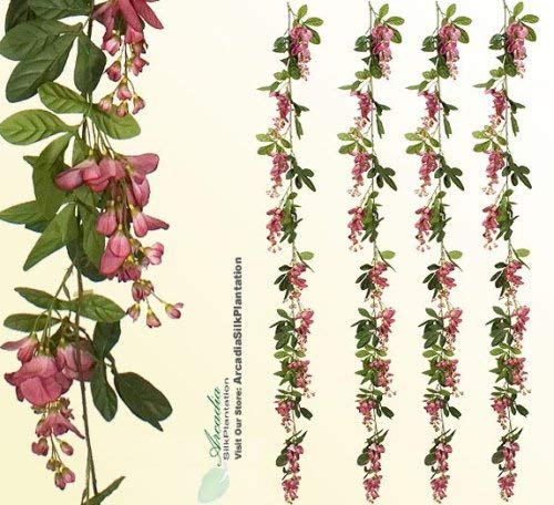 6' Artificial Wisteria Garlands (pack of 6) Silk Flowers _Mauve