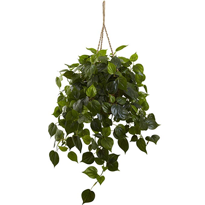 Nearly Natural 6853 Philodendron Hanging Basket UV Resistant