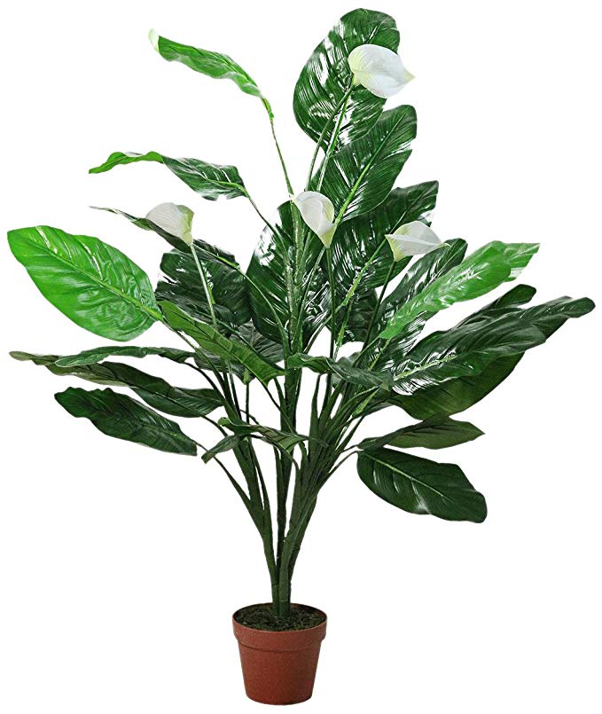 Northlight Decorative Potted Artificial Tropical Spathe Peace Lily Plant, 47.5