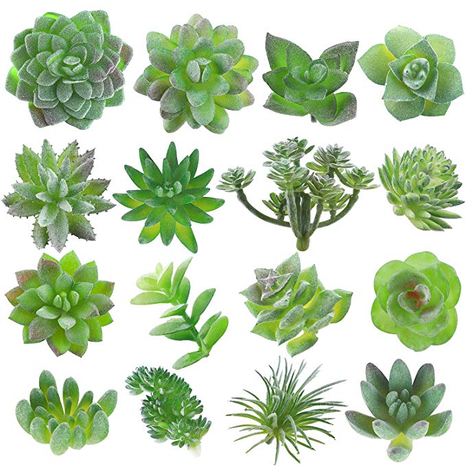 Fake Succulent, 16 Pcs Artificial Succulents Faux Succulents Artificial Succulents Plants Fake Succulent Unpotted Bulk Artificial Succulents for Birthday Home Decor Indoor Wall Garden Hotel Desk DIY